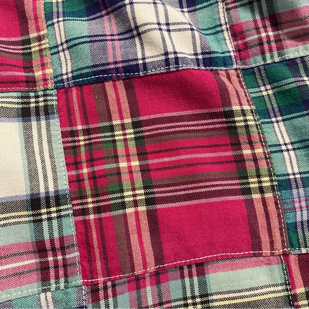 J. Crew Vintage Madras Patchwork Plaid Cotton Preppy Nautical Men’s Shorts 34